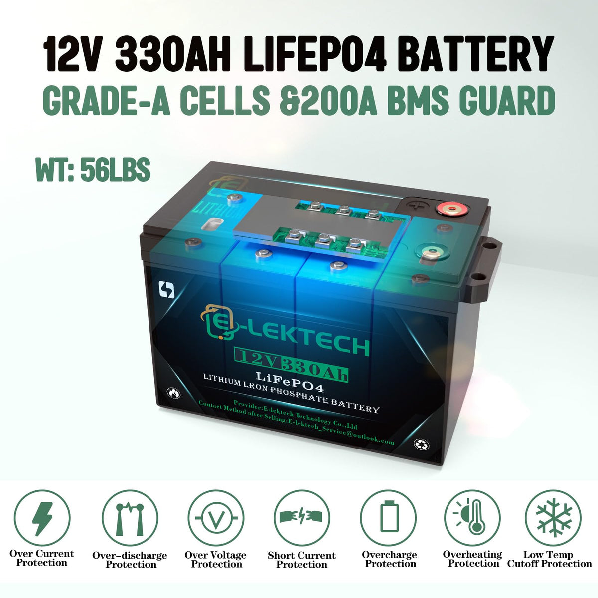 12V 330Ah LiFePO4 Lithium Battery B178045