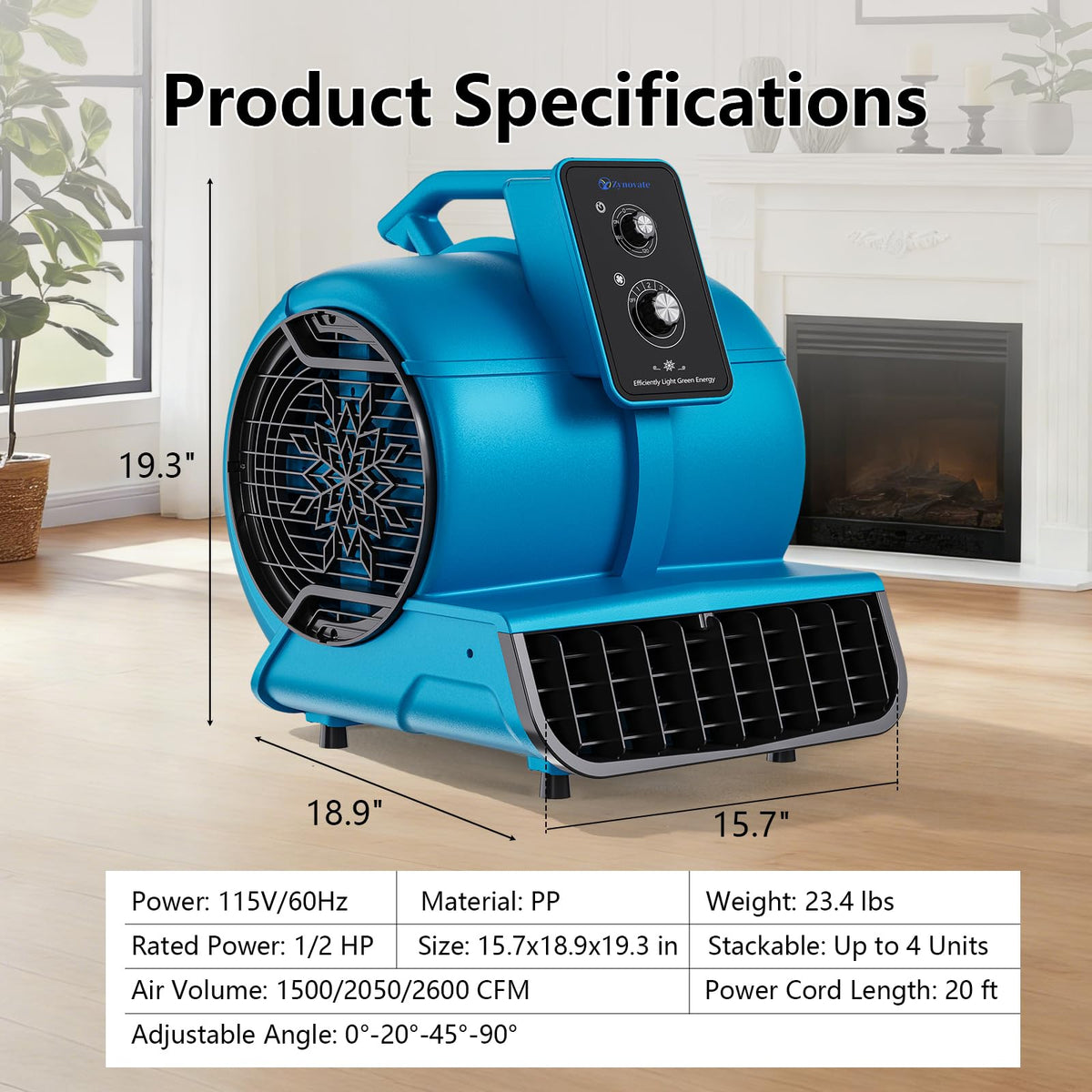 1/2 HP 2600 CFM Air Mover Fan X4854