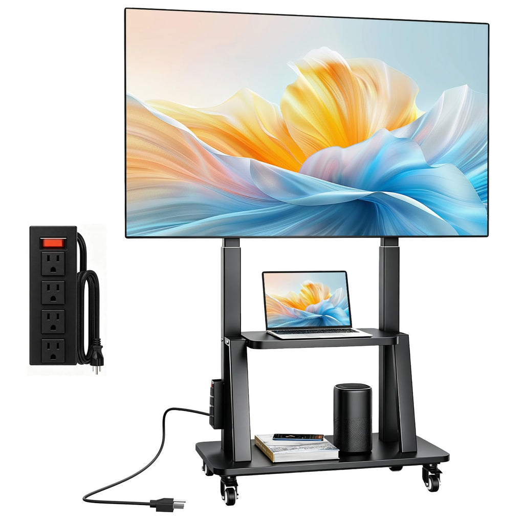 Rolling TV Stand with Power Outlet for 32 to 83 inch TV R698895