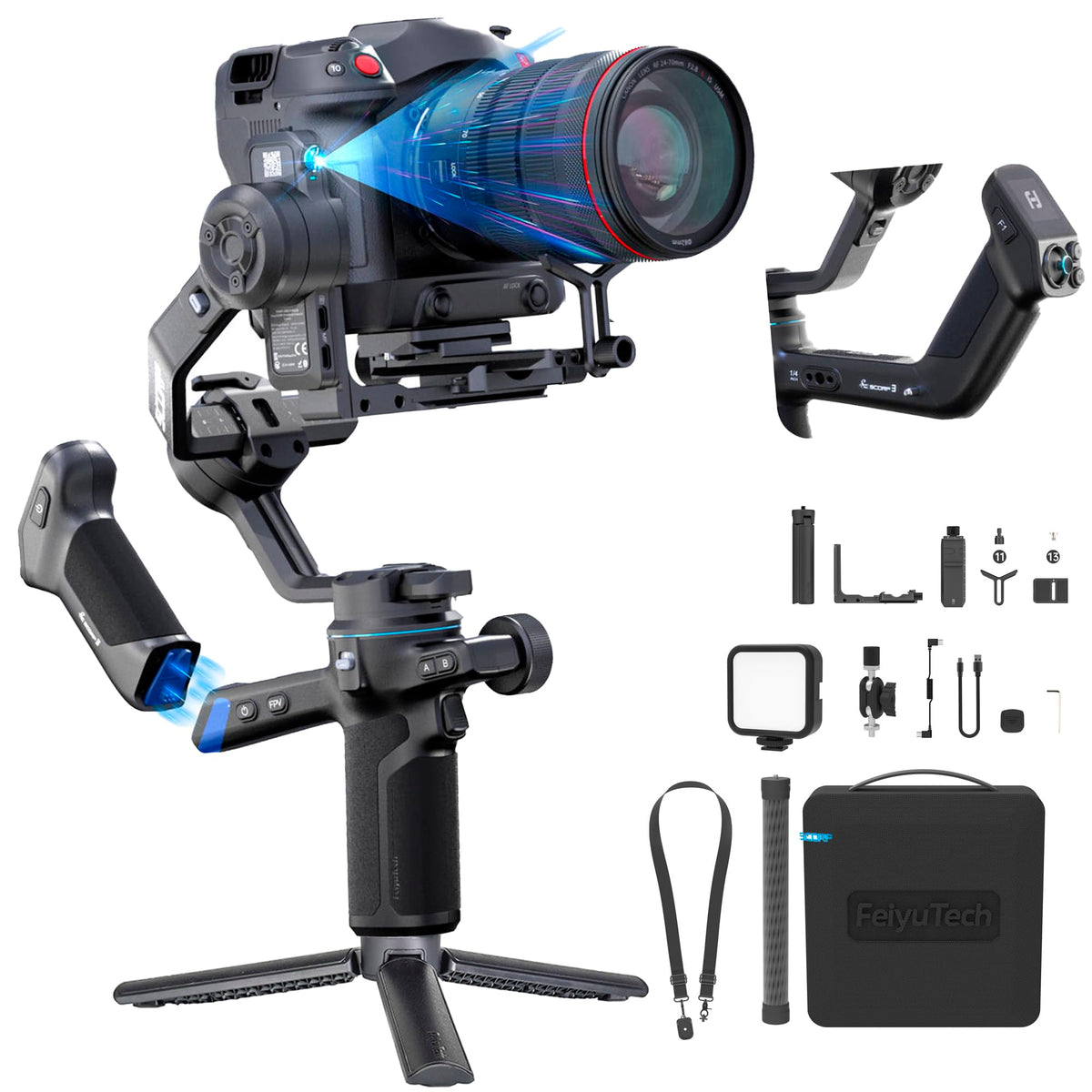 3-Axis Gimbal Stabilizer with AI Tracking and Detachable Handle K56076