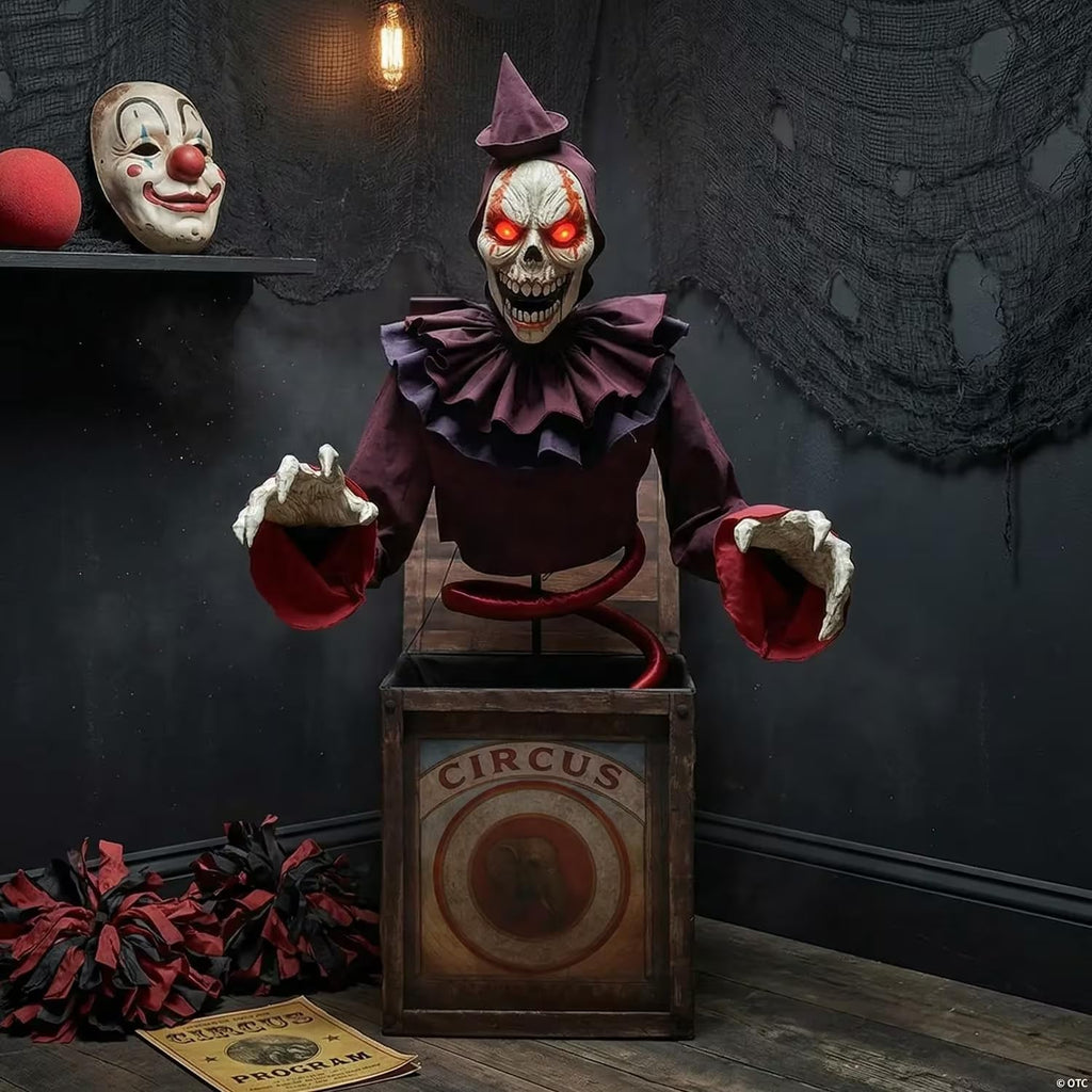 5 Ft. Skeleton Clown Halloween Decoration Z160