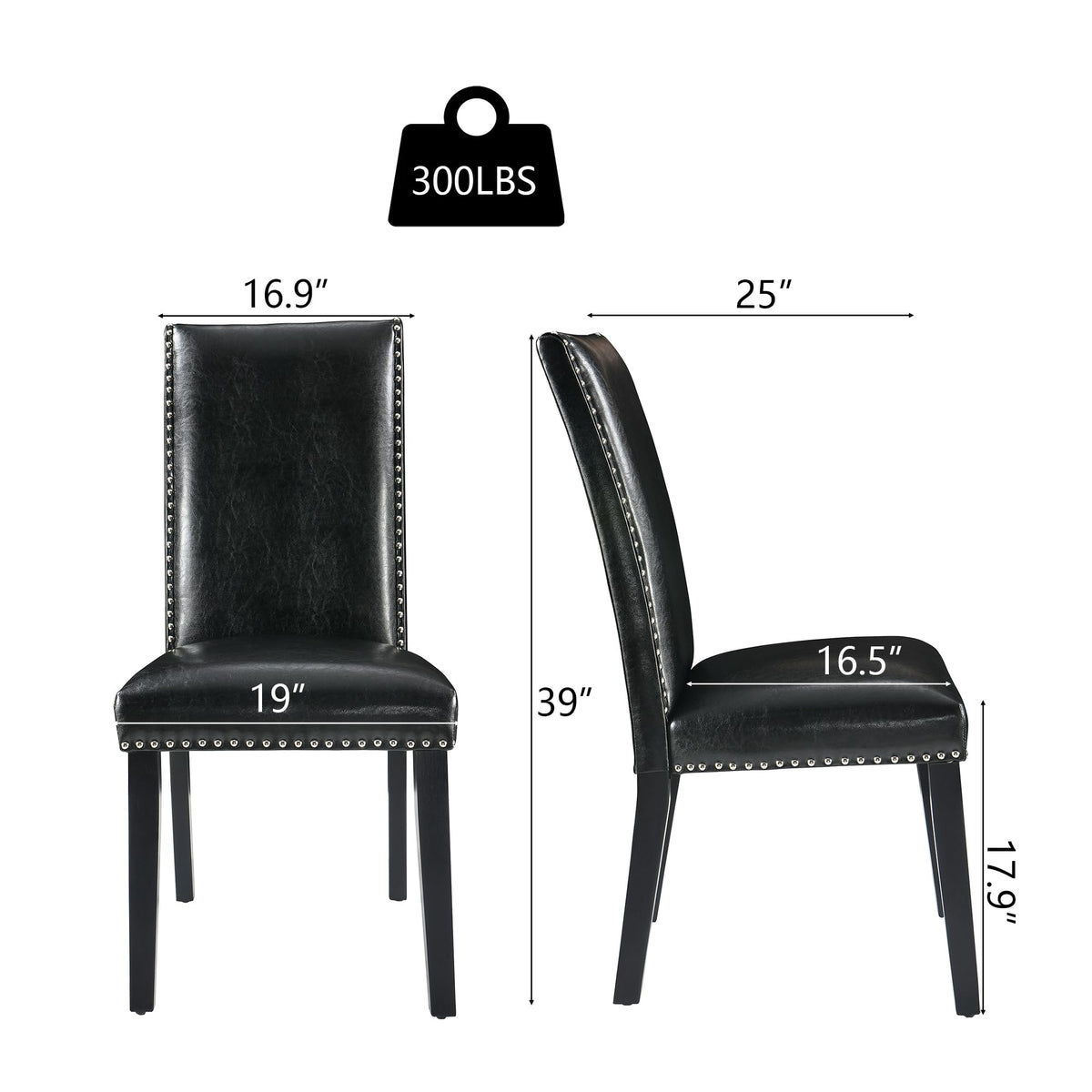 Set of 2 Faux Leather Upholstered Dining Chairs O1981
