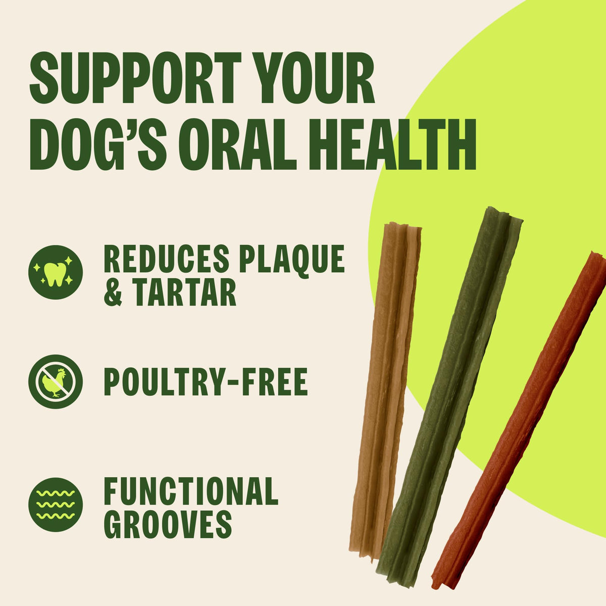 Natural Dog Dental Treat Chews Small Size Sticks 14.81 oz Bag 28 Count B316
