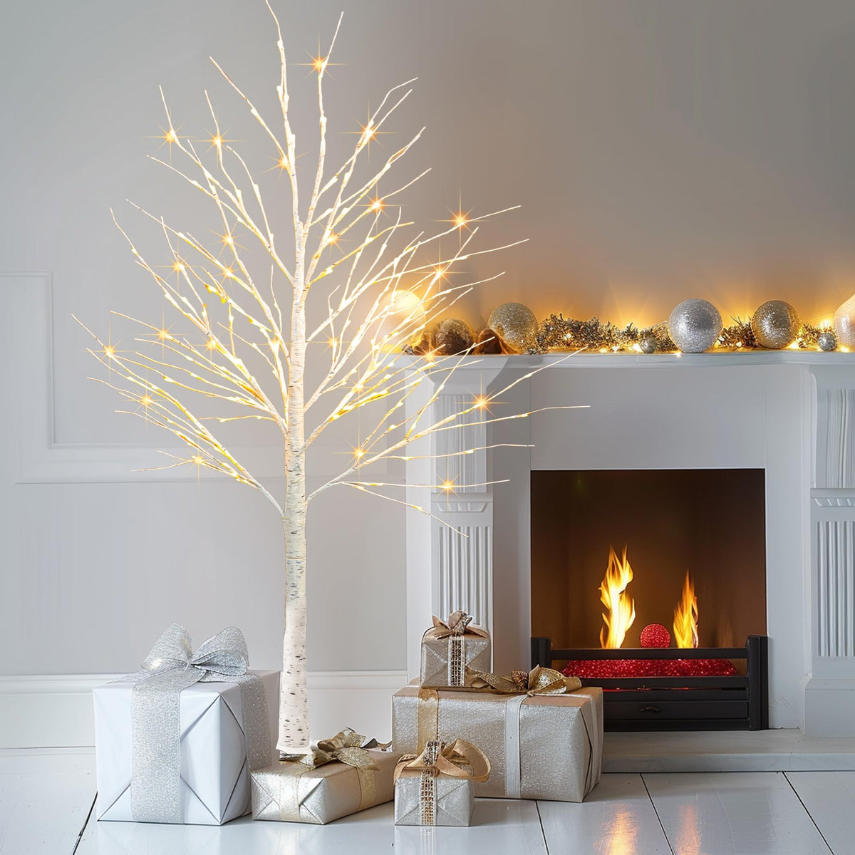 6 FT Pre-lit Artificial Christmas Tree Warm White Y379476