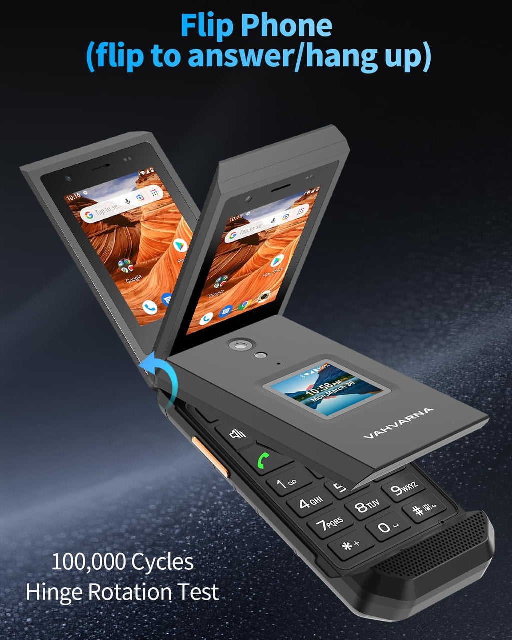 Unlocked 4G LTE Rugged Flip Phone D8598