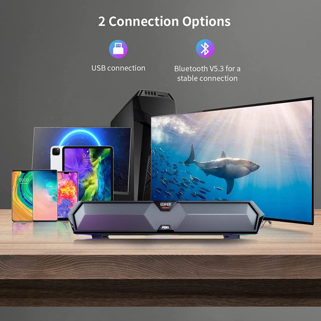 Computer Sound Bar with Deep Bass RGB Microphone Bluetooth 5.3 USB B249524