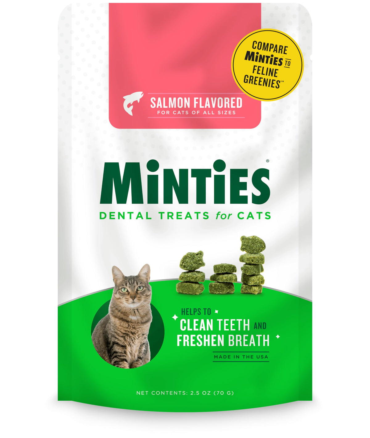 Salmon Flavor Dental Treats for Cats 2.5oz C41027