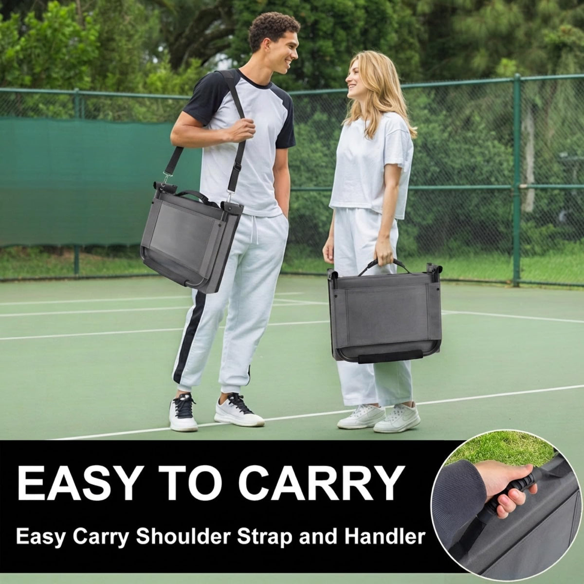Folding Bleacher Seat with Back Support, Cushion and Shoulder Strap W4743