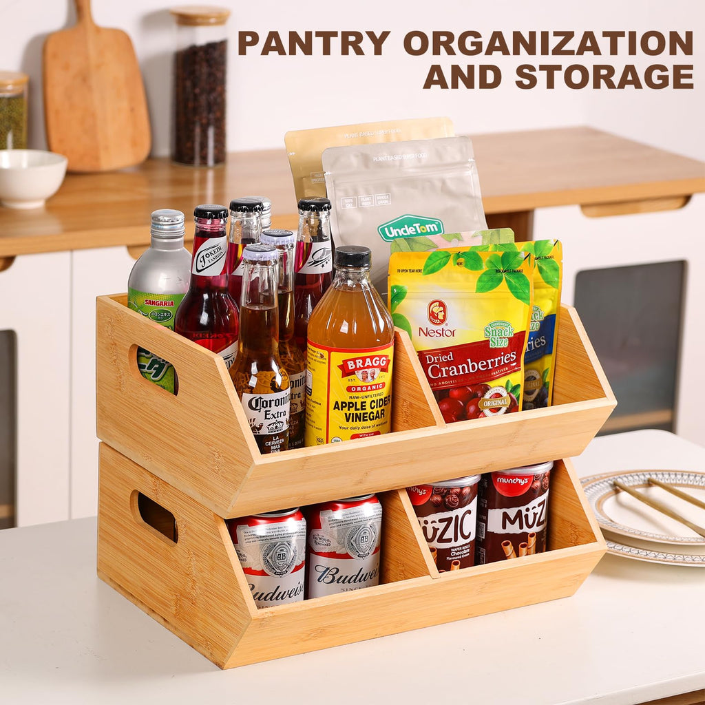 2 Set Bamboo Storage Bins H20794