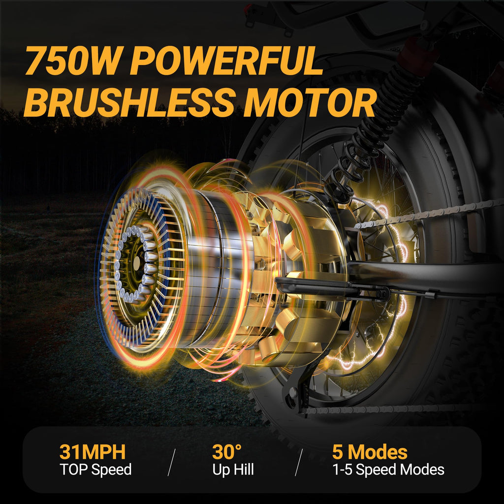 Full Suspension 1500w Motor 31MPH 40-70 Miles 48V 960Wh Removable Battery 20-Inch Fat Tires Electric ebike D10984