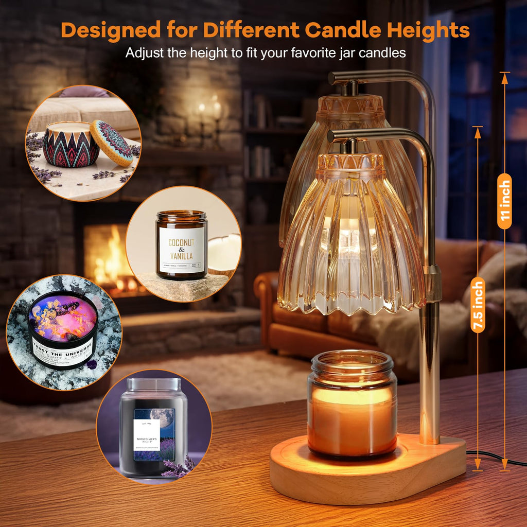 Candle Warmer Lamp with Adjustable Height, Timer & Dimmer R6205