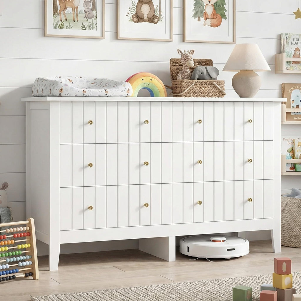 White 6 Drawer Dresser W189