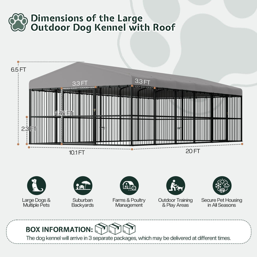 10x20x6.4 FT Outdoor Dog Kennel M684