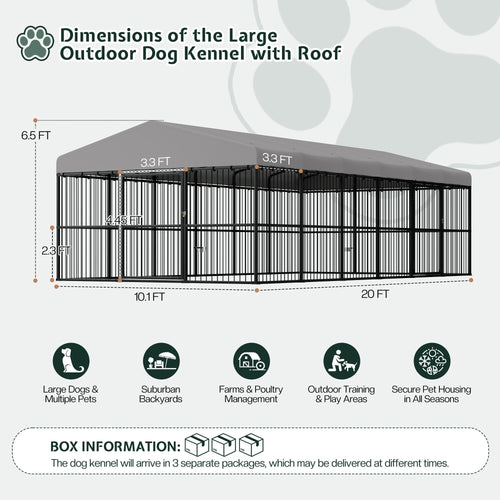 10x20x6.4 FT Outdoor Dog Kennel M684