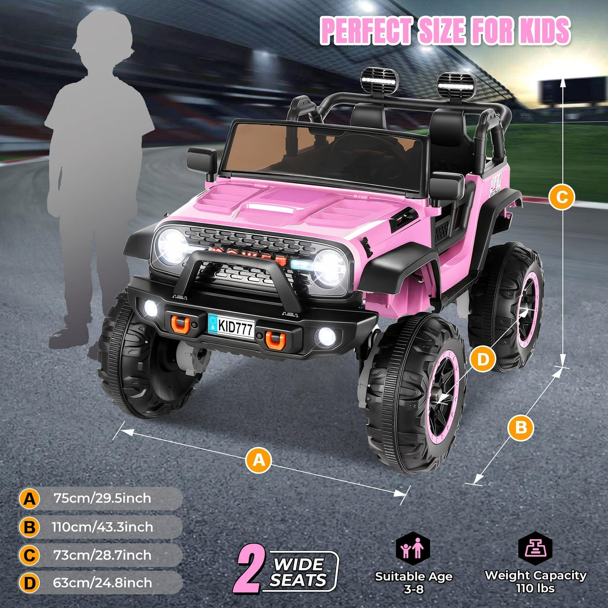 24V 2 Seater Pink Ride On Car P3857