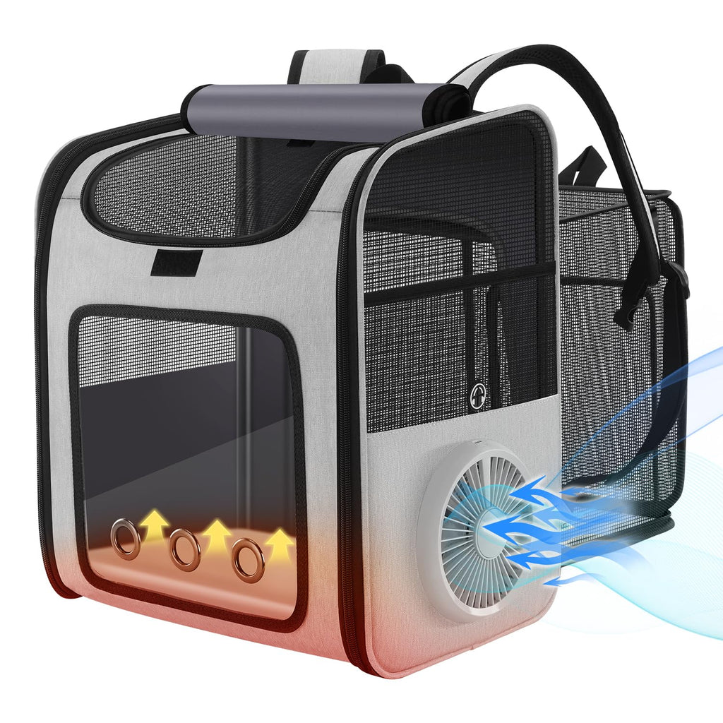 Cat Backpack Carrier with Cooling Fan & Heating Pad E557