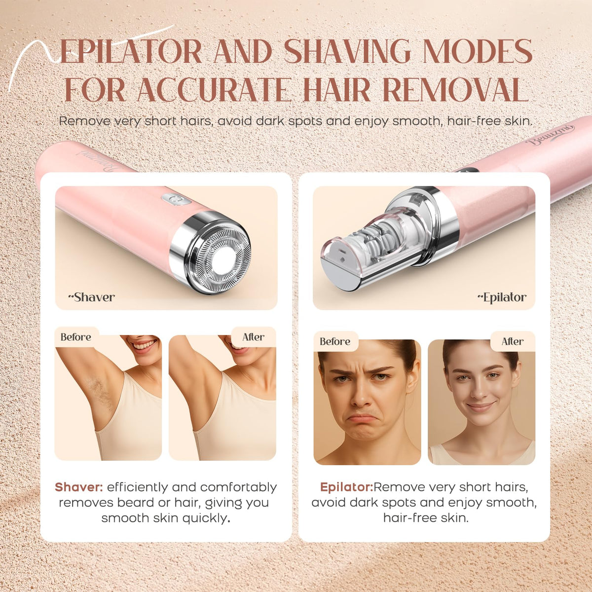 2-in-1 USB Rechargeable Portable Electric Facial Hair Remover U75778