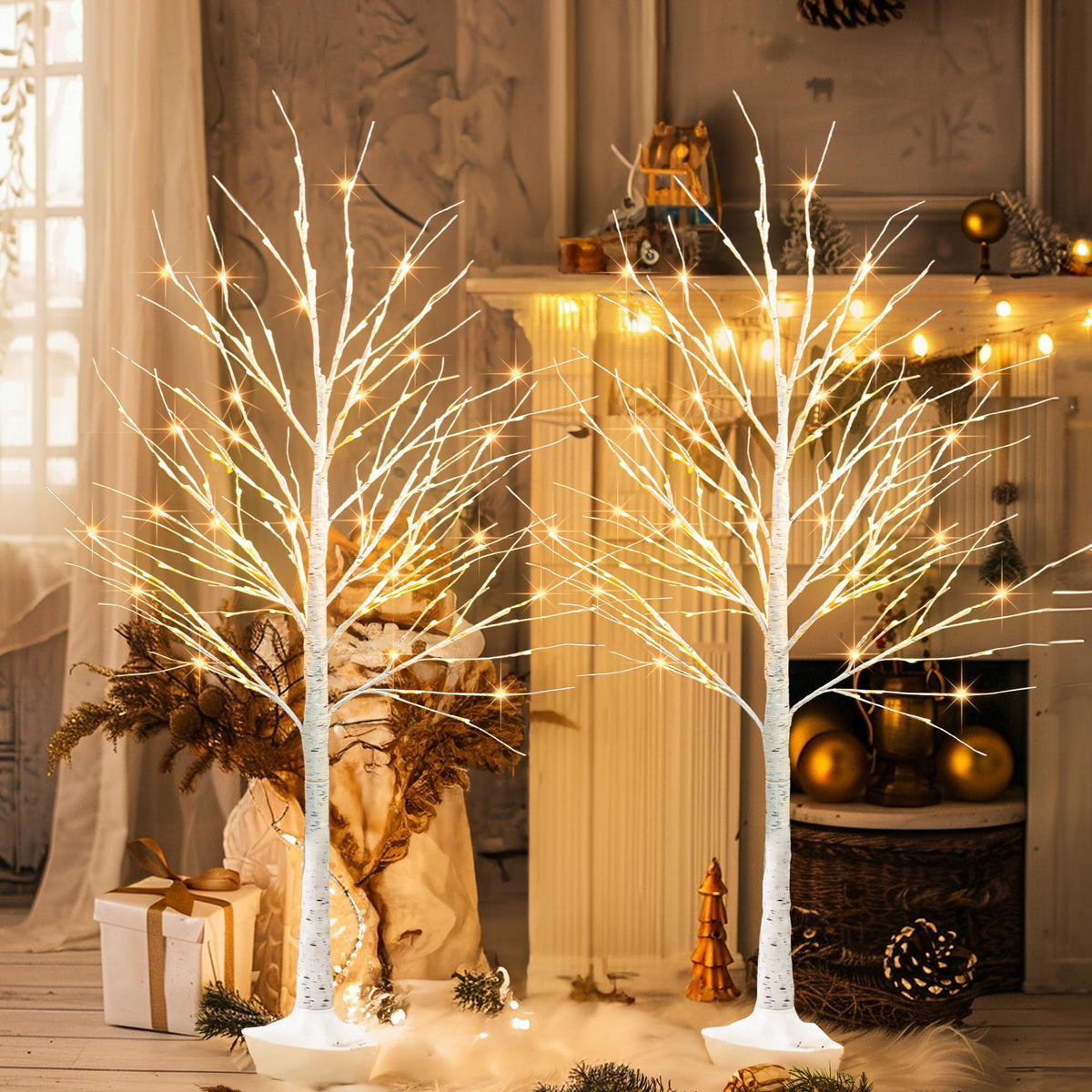 6 FT Pre-lit Artificial Christmas Tree Warm White Y379476