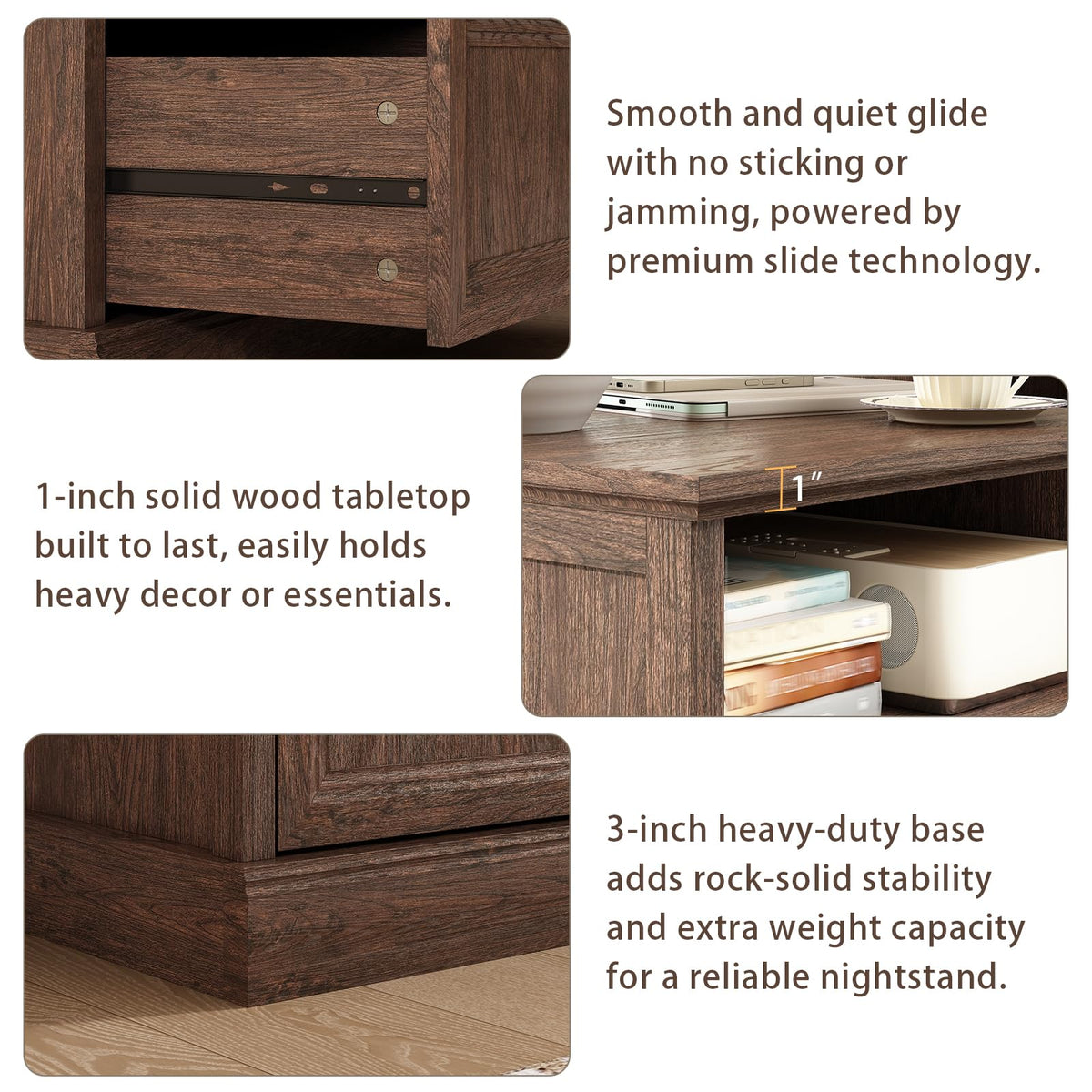 Brown 2 Drawer Nightstand Set of 2 Z746122