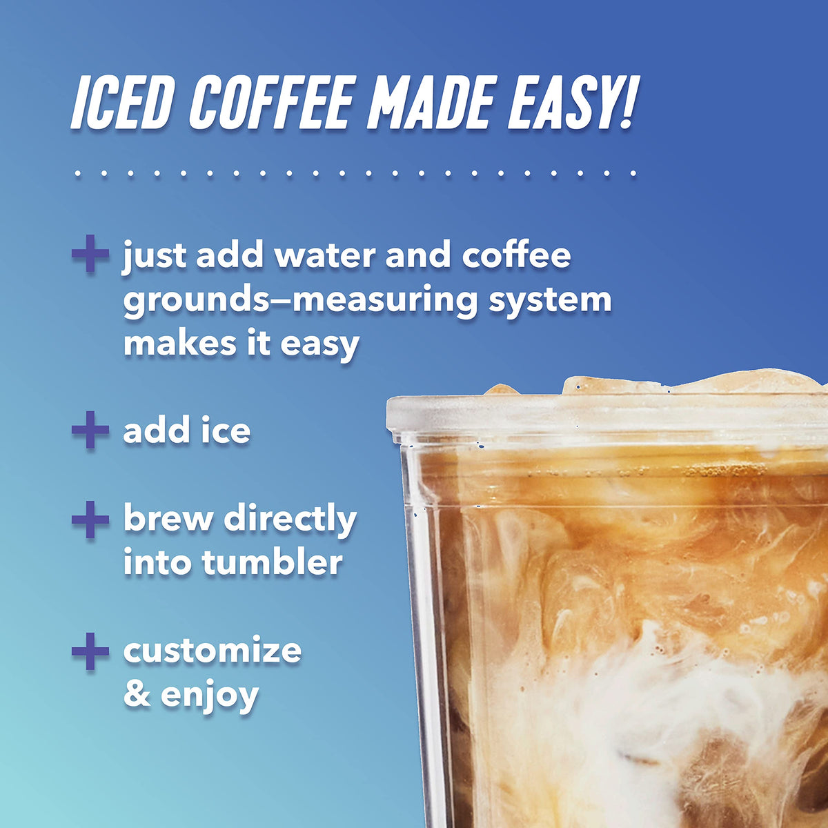 Single Serve Iced Coffee Maker with 22-Ounce Tumbler and Reusable Filter T66960