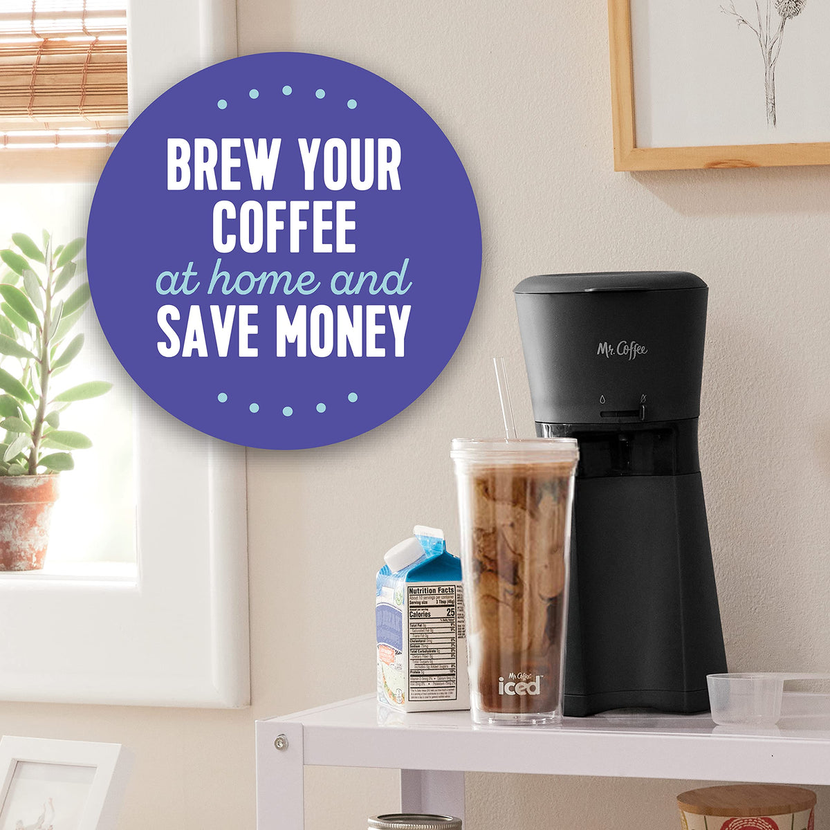 Single Serve Iced Coffee Maker with 22-Ounce Tumbler and Reusable Filter T66960