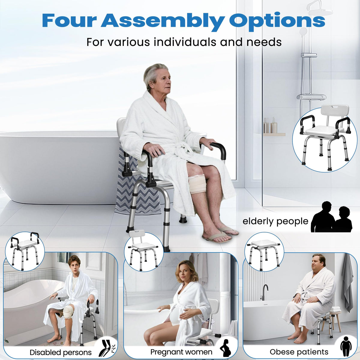 360° Rotating Adjustable Padded Shower Chair L471361