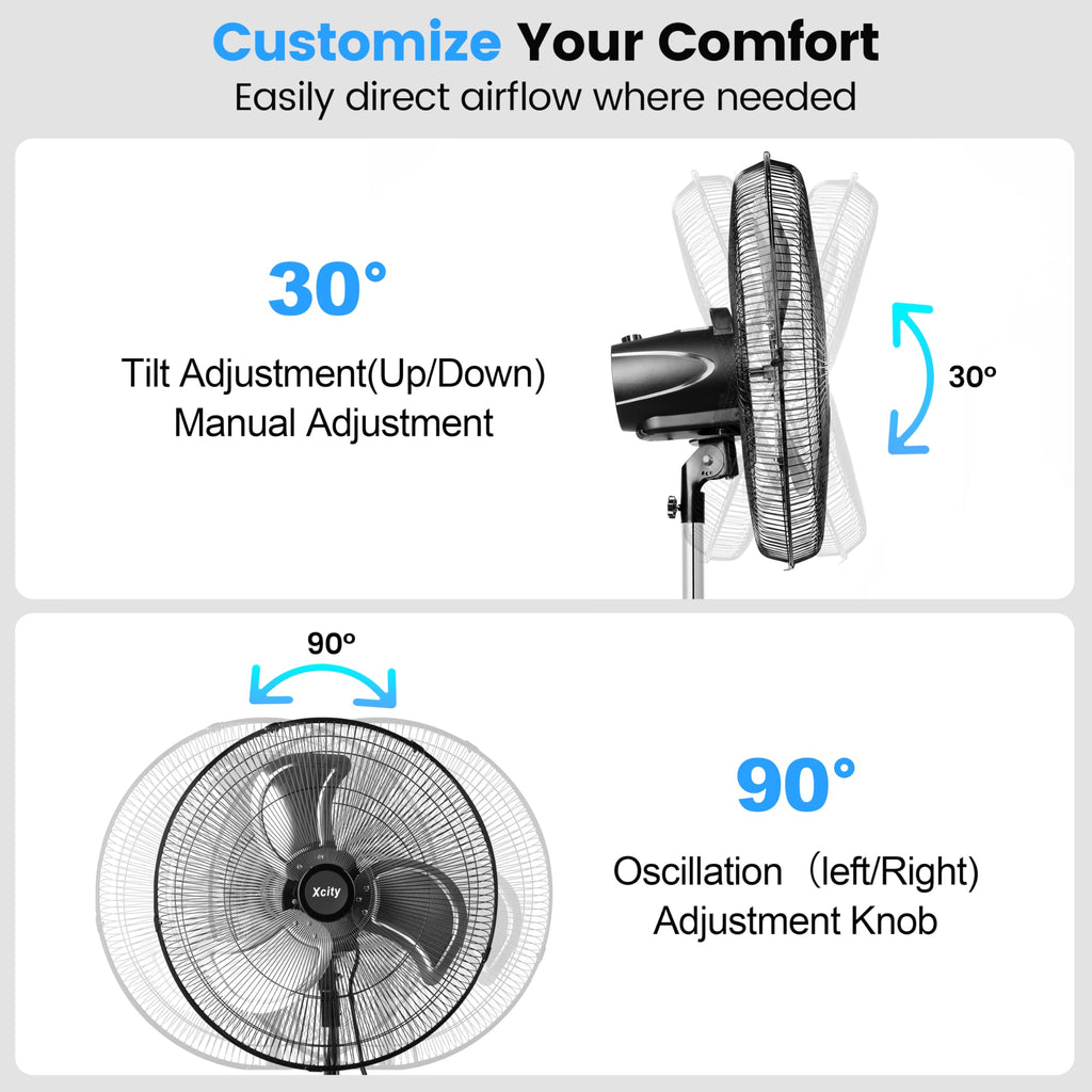 18'' High Velocity Oscillating Pedestal Fan T715