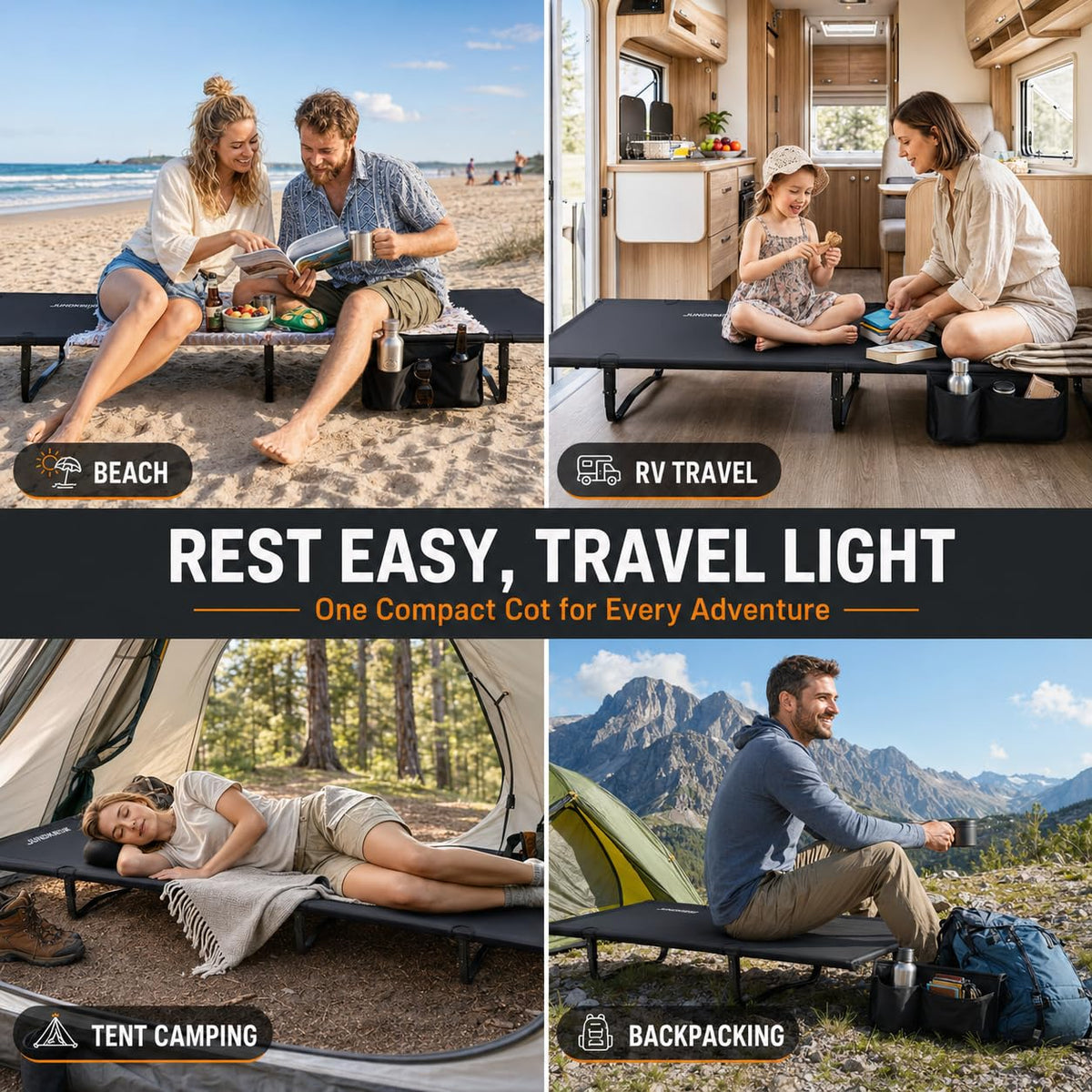 Portable Camping Cot with Pillow Pocket B848685