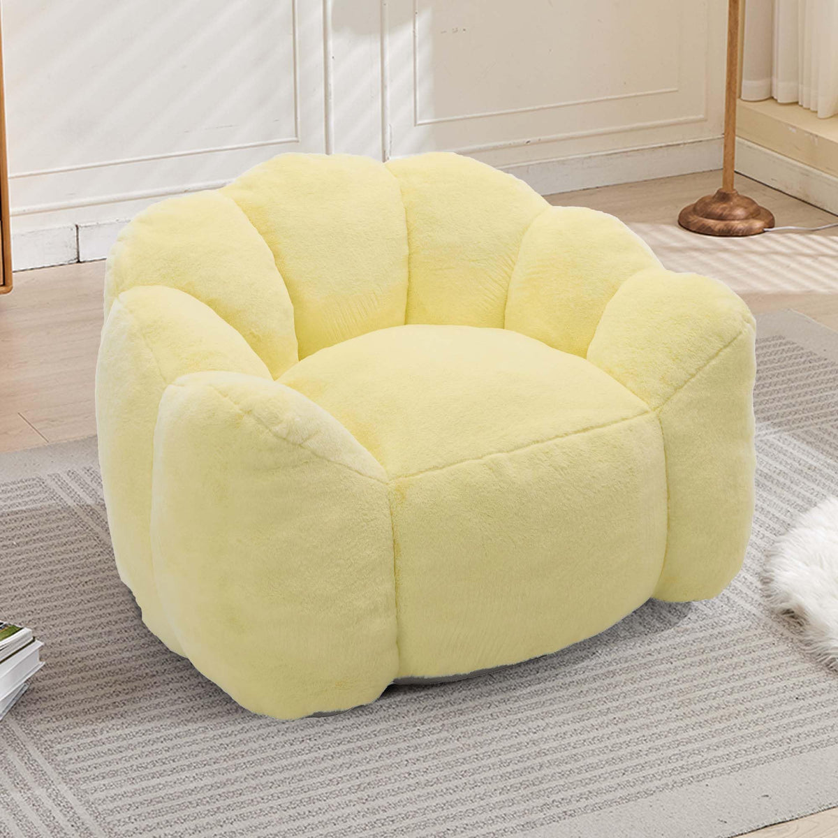Oversized Memory Foam Bean Bag Chair with Backrest Y841068