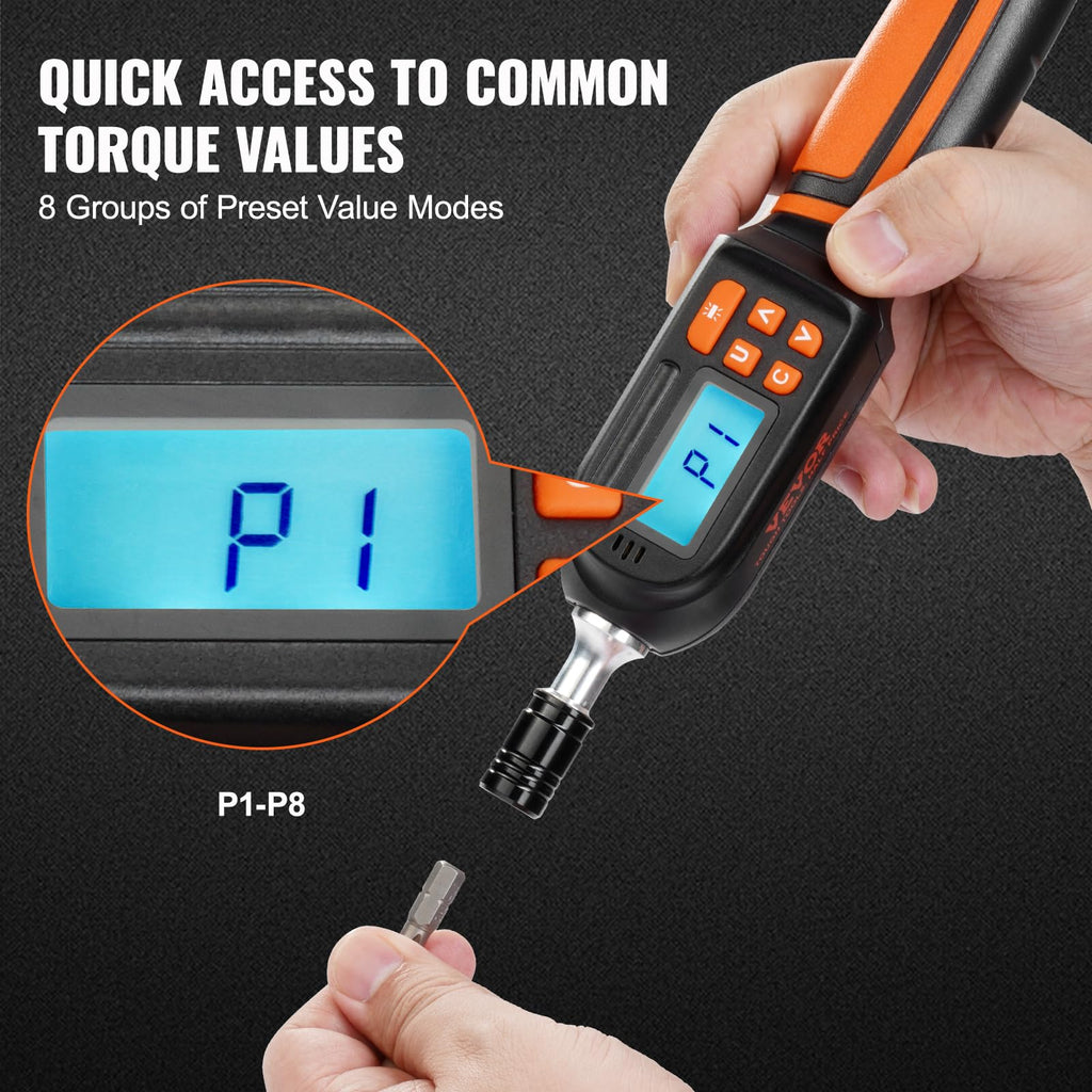 1/4" Drive Digital Torque Screwdriver with LCD, Bits & Case E23719