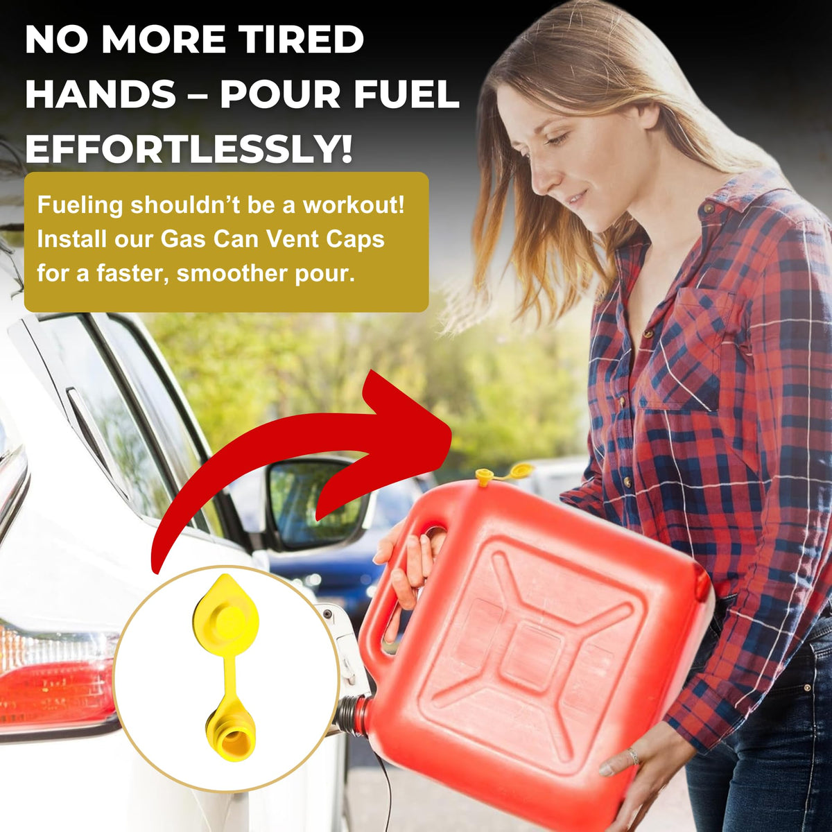 Yellow Plastic Gas Can Vent Caps T255307