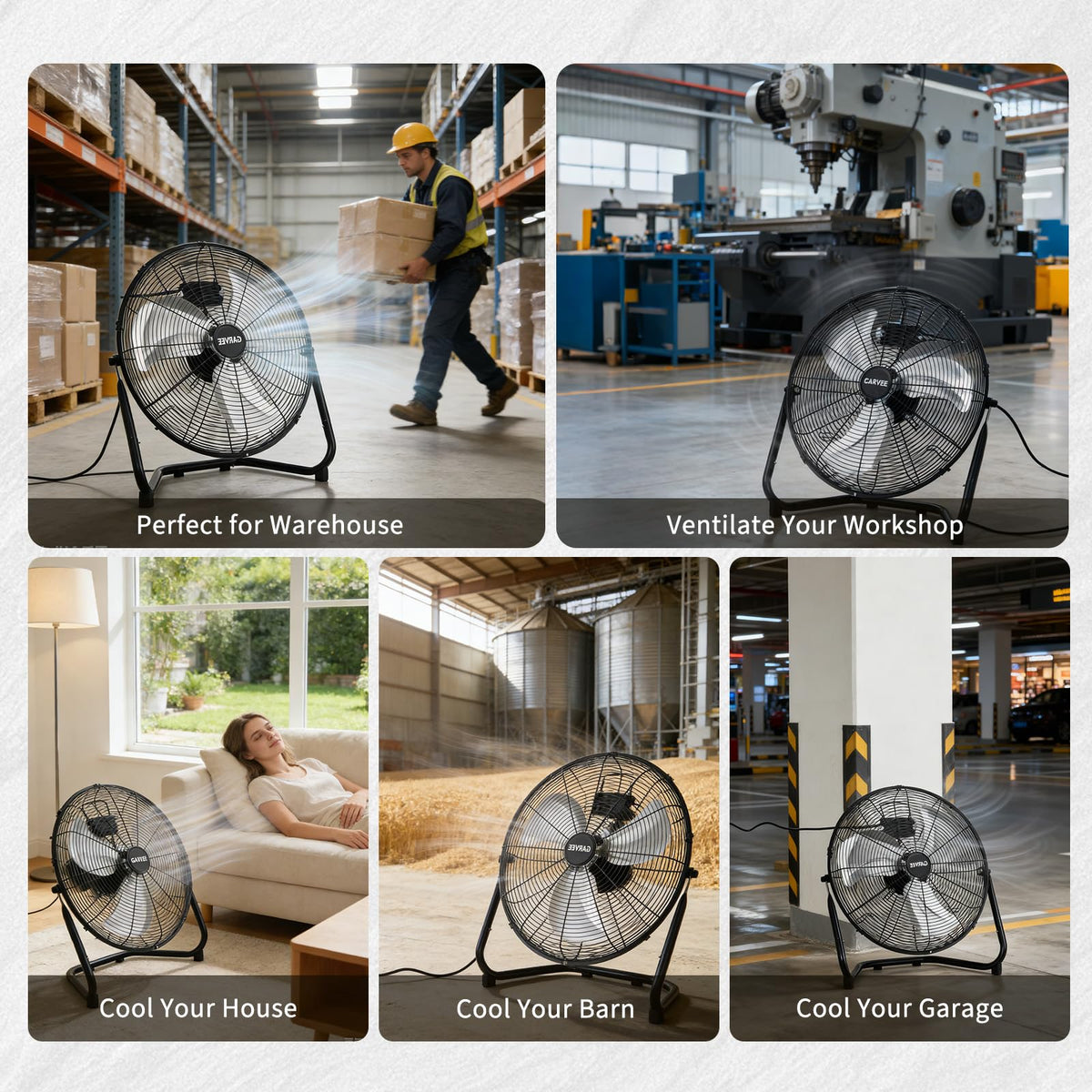 20-Inch 3-Speed Metal Floor Fan E4890