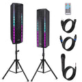 2000W Bluetooth PA Speaker System with LED Lights and Tripod Stands G25133