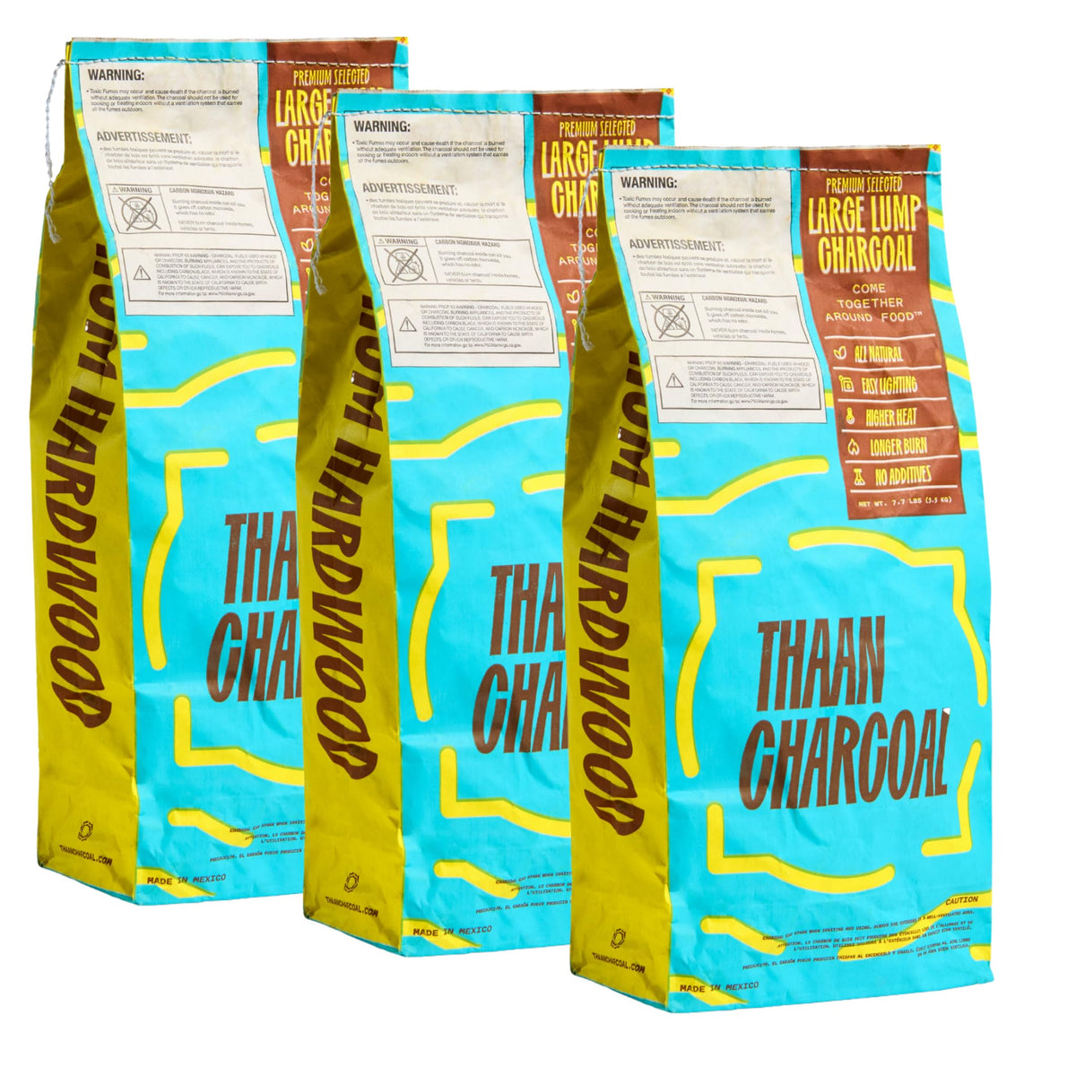 Large Lump Charcoal 3 Bag Bundle 7.7 lbs Each Natural Hardwood M540523