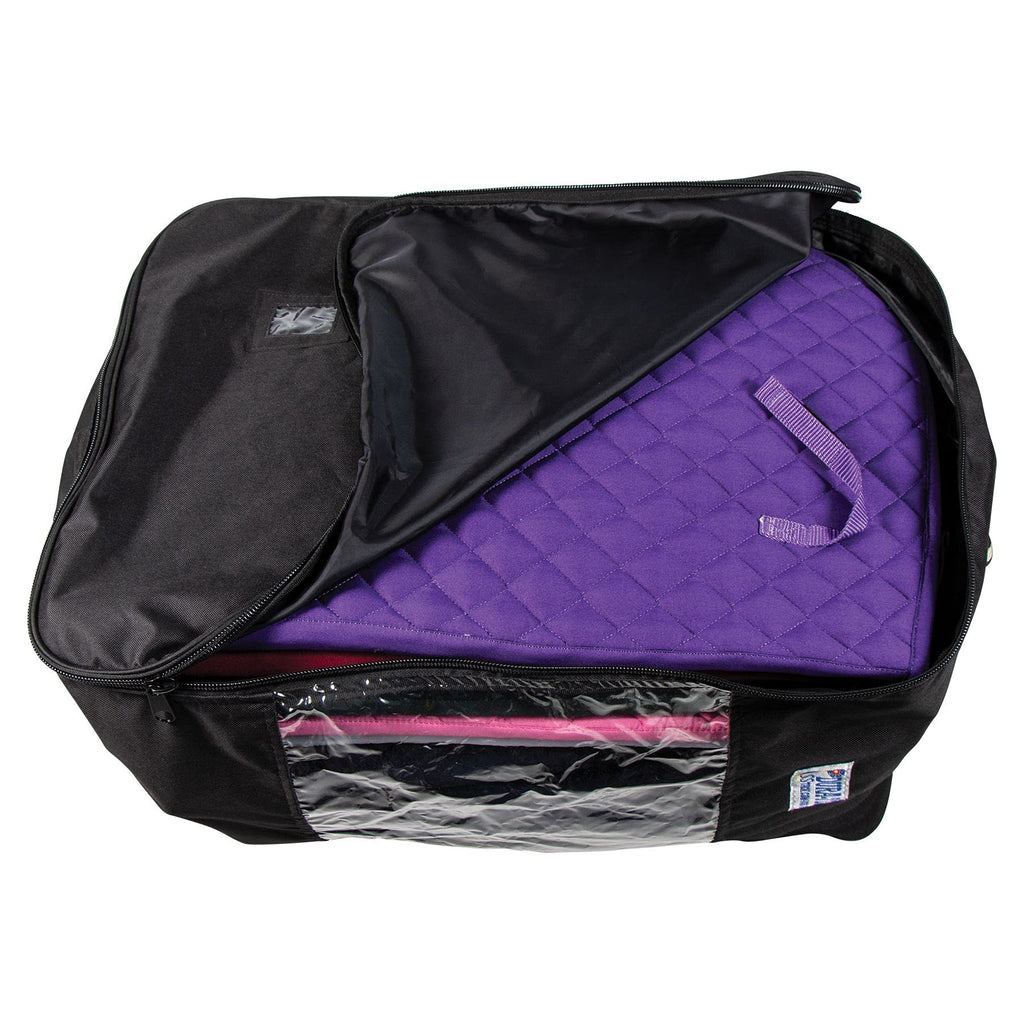 Black Nylon Lined Storage Bag with Three-Sided Zipper Q507673