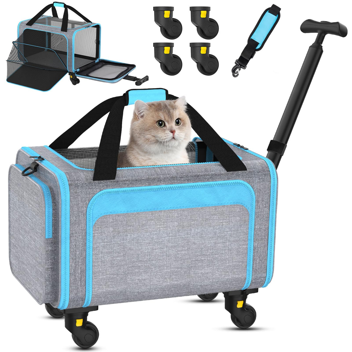 Pet Carrier with Wheels 18x11x11 O6708