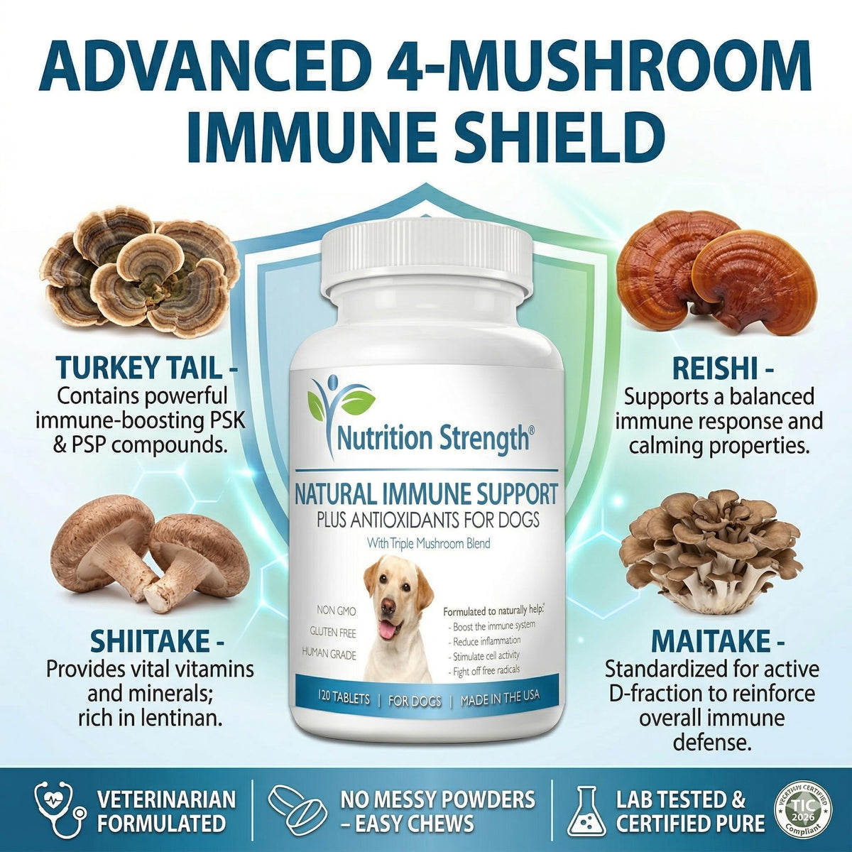 Immune Support for Dogs 120 Chewable Tablets J40498