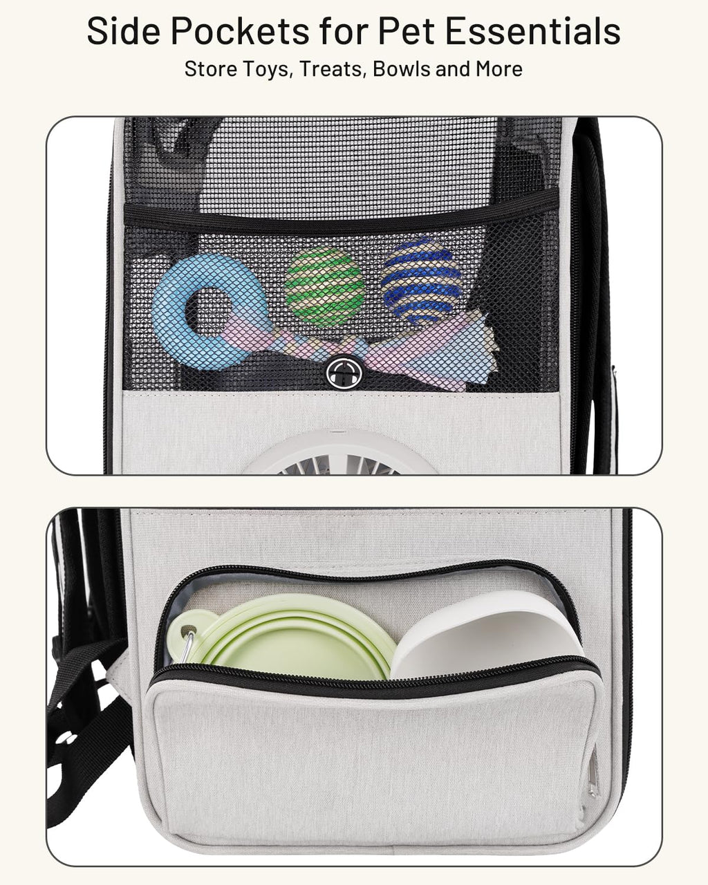 Cat Backpack Carrier with Cooling Fan & Heating Pad E557