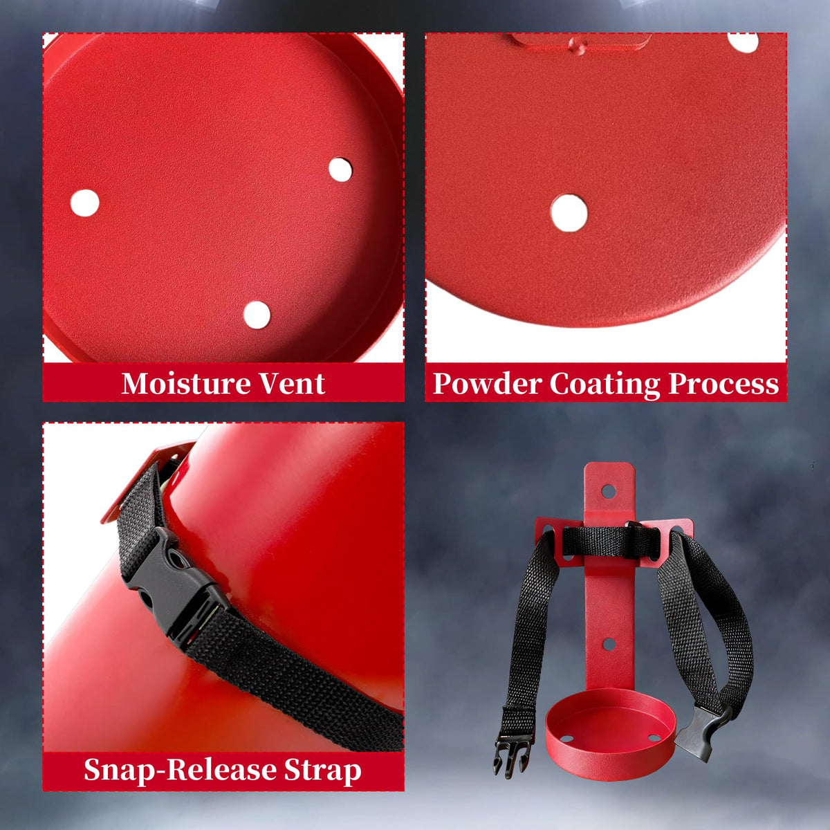 Small Fire Extinguisher Mount with Quick Release Strap B82606