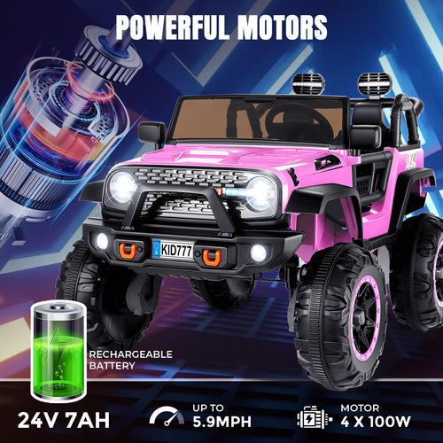 24V 2 Seater Pink Ride On Car P3857