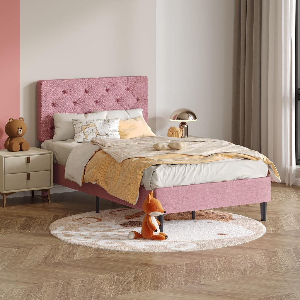 Twin Upholstered Platform Bed I25452