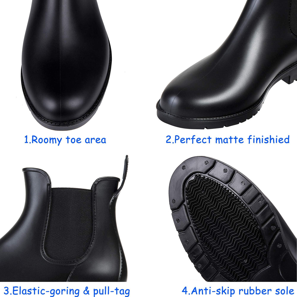 Ankle Rain Boots Waterproof Chelsea Boots J55654
