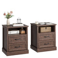 Brown 2 Drawer Nightstand Set of 2 Z746122