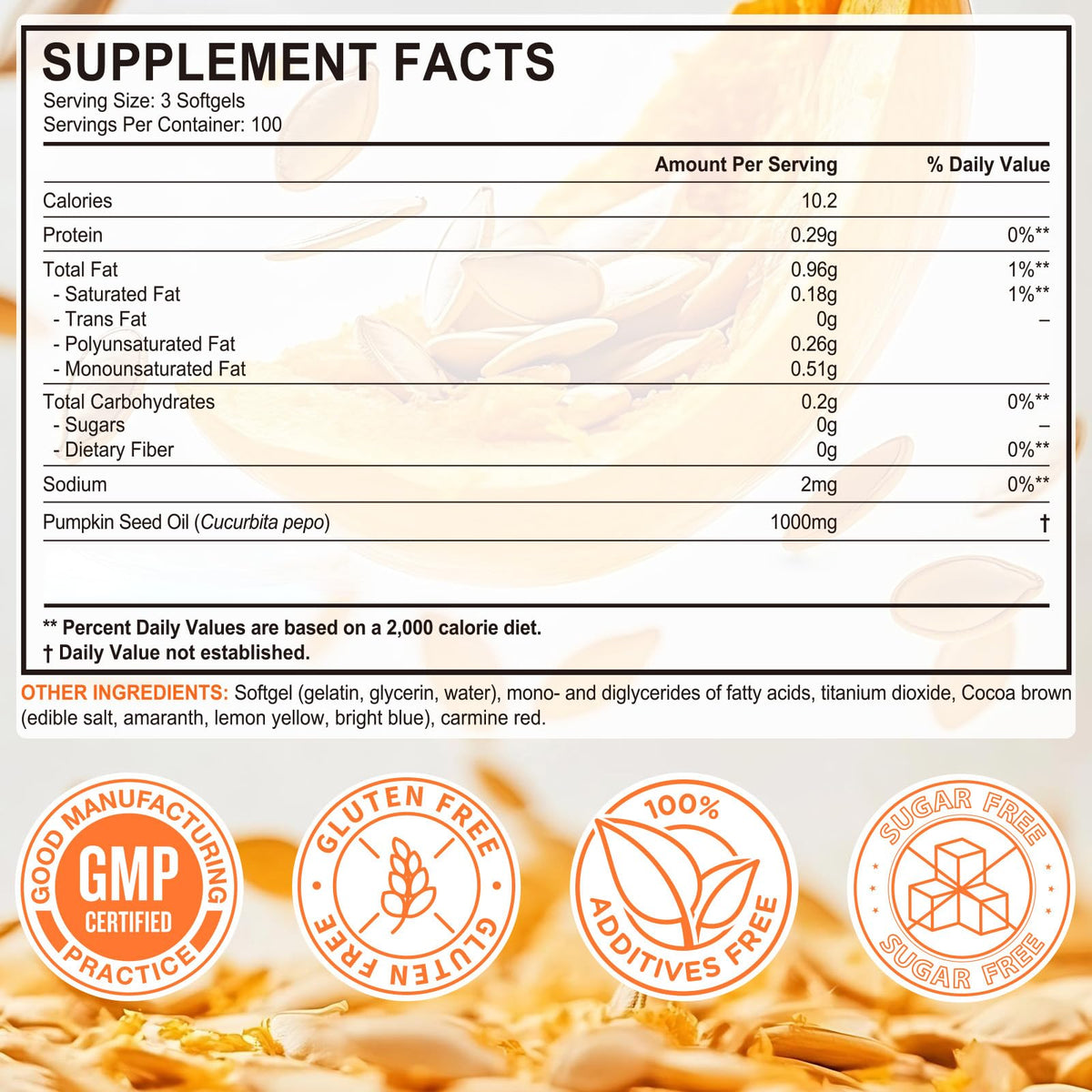 Pumpkin Seed Oil Capsules 1000mg 300 Softgels X6227