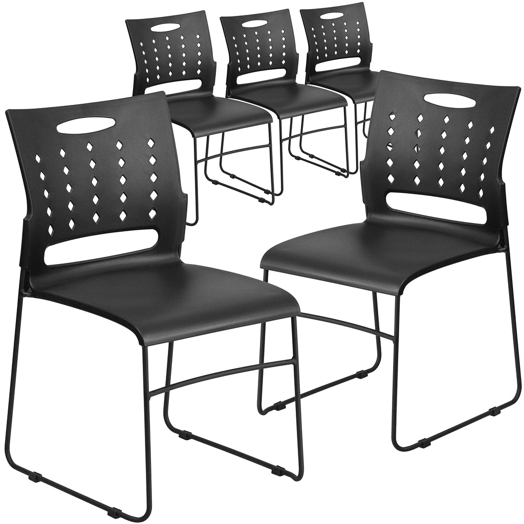 Black Stacking Chairs Set of 5 J41568