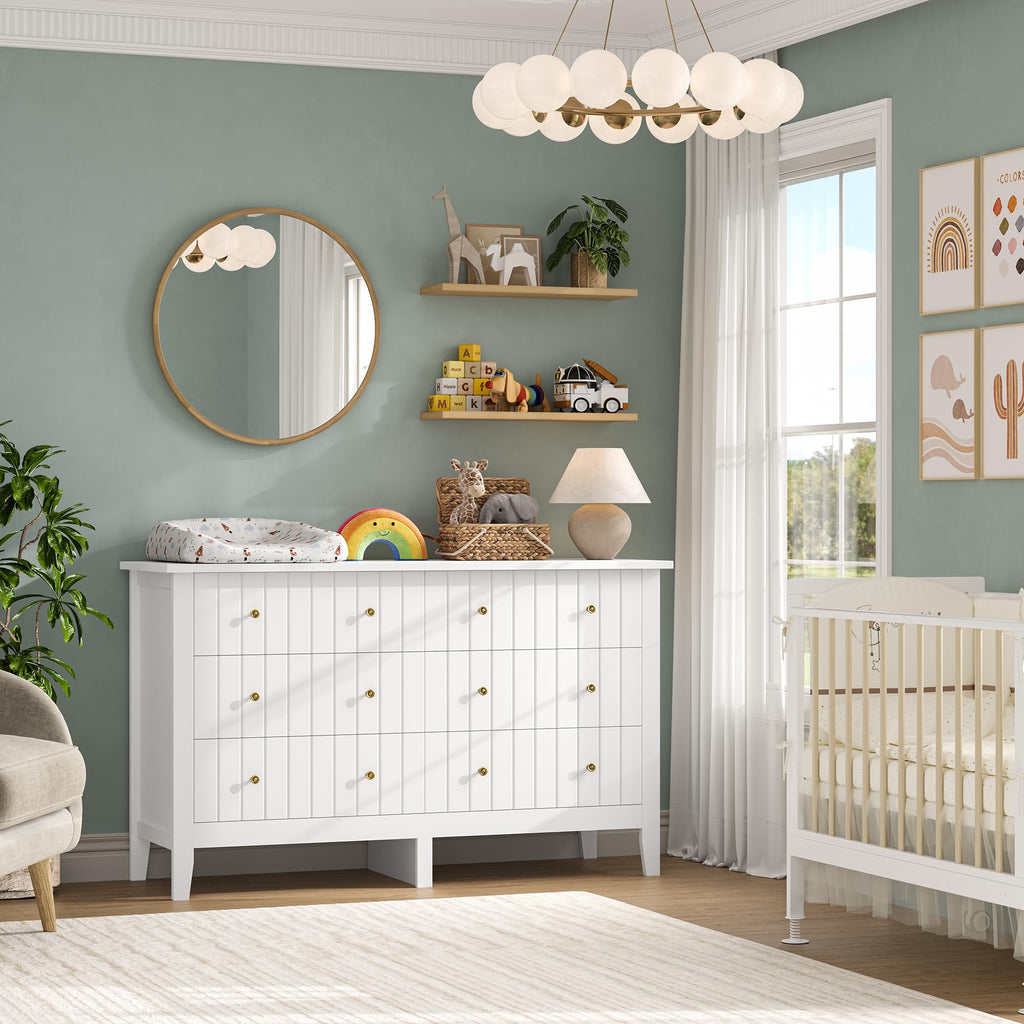 White 6 Drawer Dresser W189