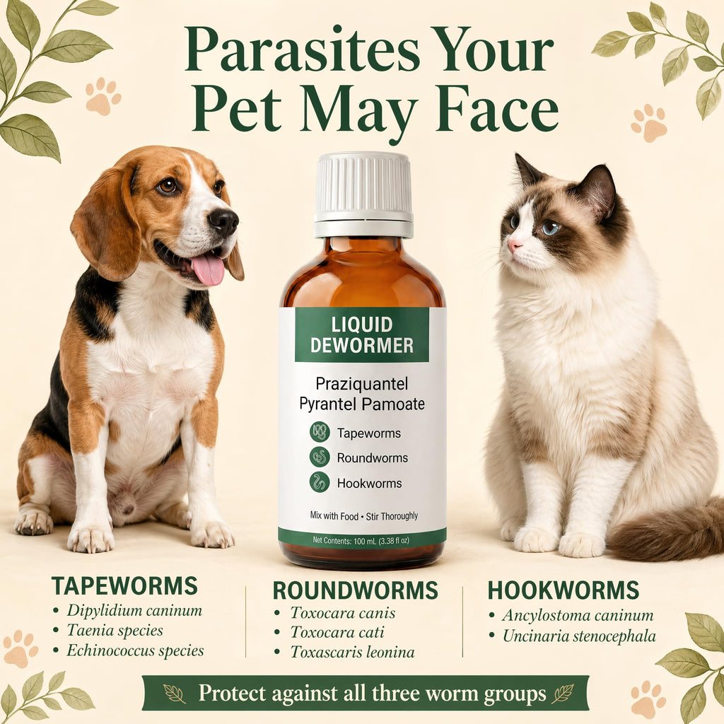 Liquid Dewormer, Praziquantel & Pyrantel Pamoate, 3.38 fl oz A11815
