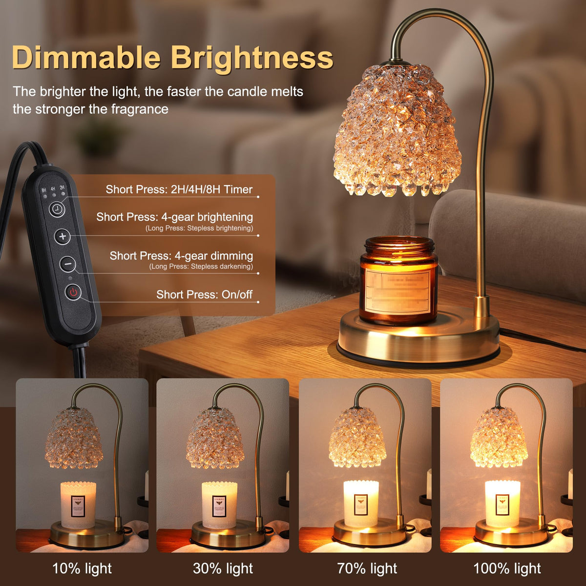 Electric Candle Warmer Lamp with Timer Dimmer T53979