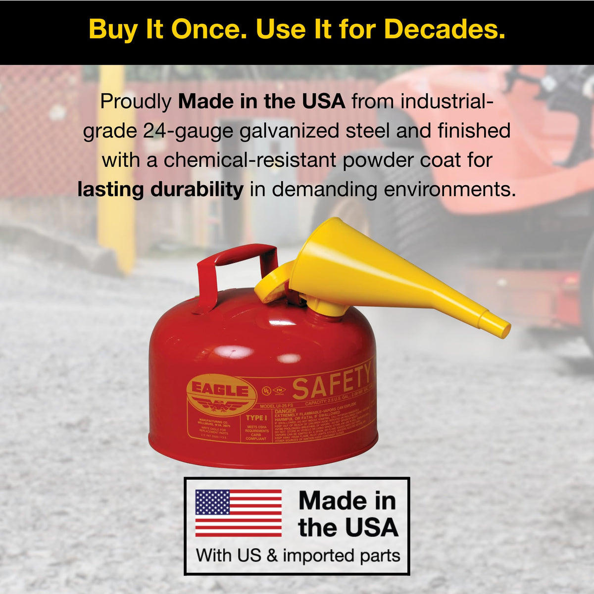 2.5 Gallon Type I Red Gas Can H309