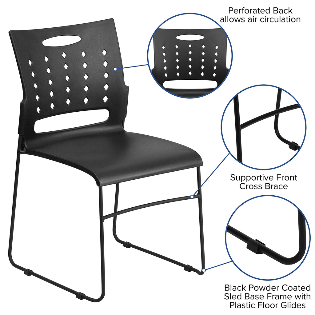 Black Stacking Chairs Set of 5 J41568